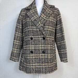 Women’s Jacket Plaid XS Academia Classic Preppy Peacoat Brown